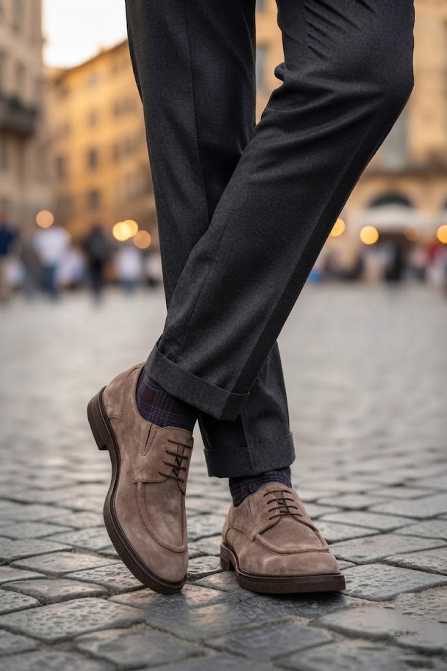 Male Mink Lace-Up Suede Casual Shoes