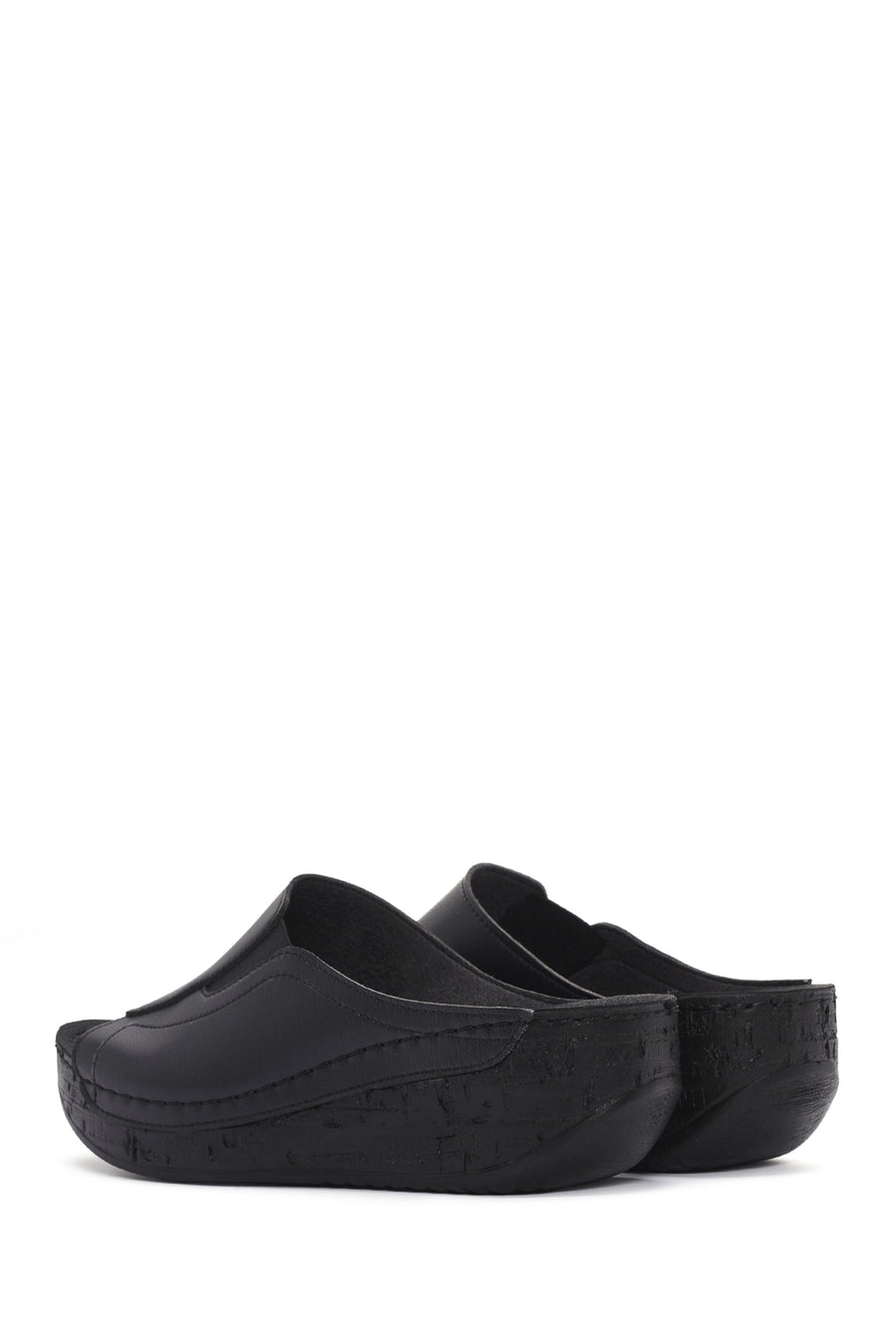 Women's Black Thick Soled Comfort Slippers