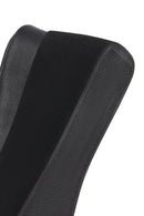 Women's Black Buckle Platform Leather Slippers | Derimod