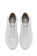 Women's White Lace-Up Leather Sneaker | Derimod
