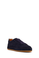 Erkek Lacivert Bağcıklı Süet Deri Sneaker | Derimod