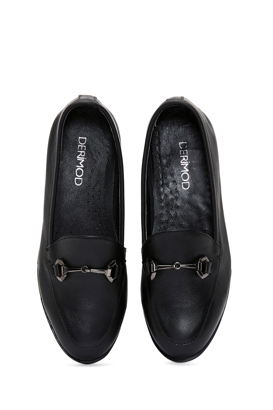 Kadın Siyah Deri Klasik Loafer