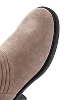 Women's Mink Zippered Thick Heel Suede Leather Boots | Derimod