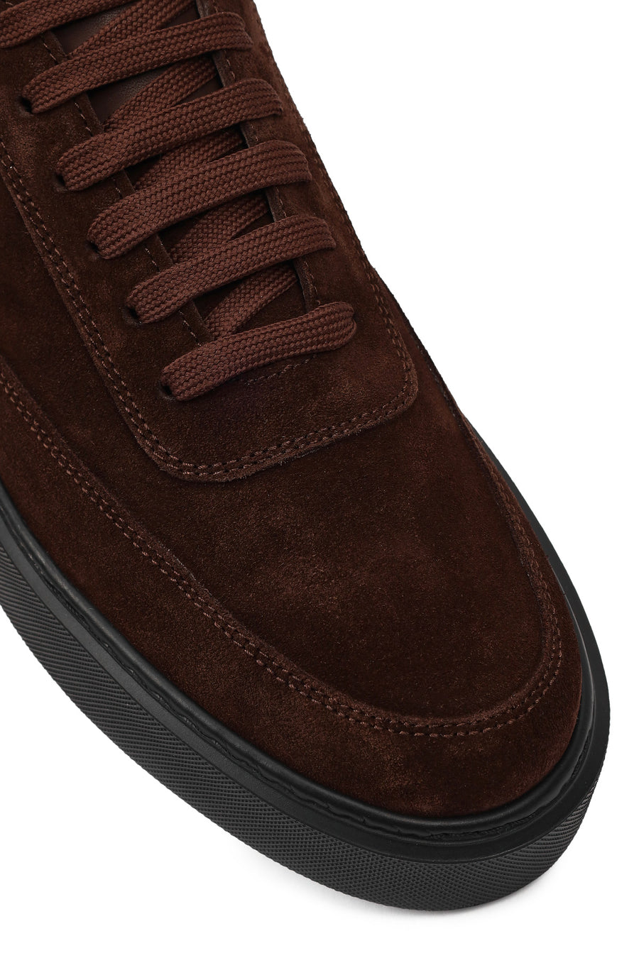 Erkek Kahverengi Bağcıklı Kalın Tabanlı Süet Deri Sneaker