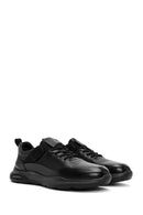 Erkek Siyah Bağcıklı Deri Casual Sneaker | Derimod