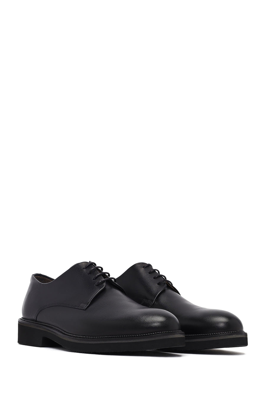 Men's Black Lace-Up Leather Classic Shoes