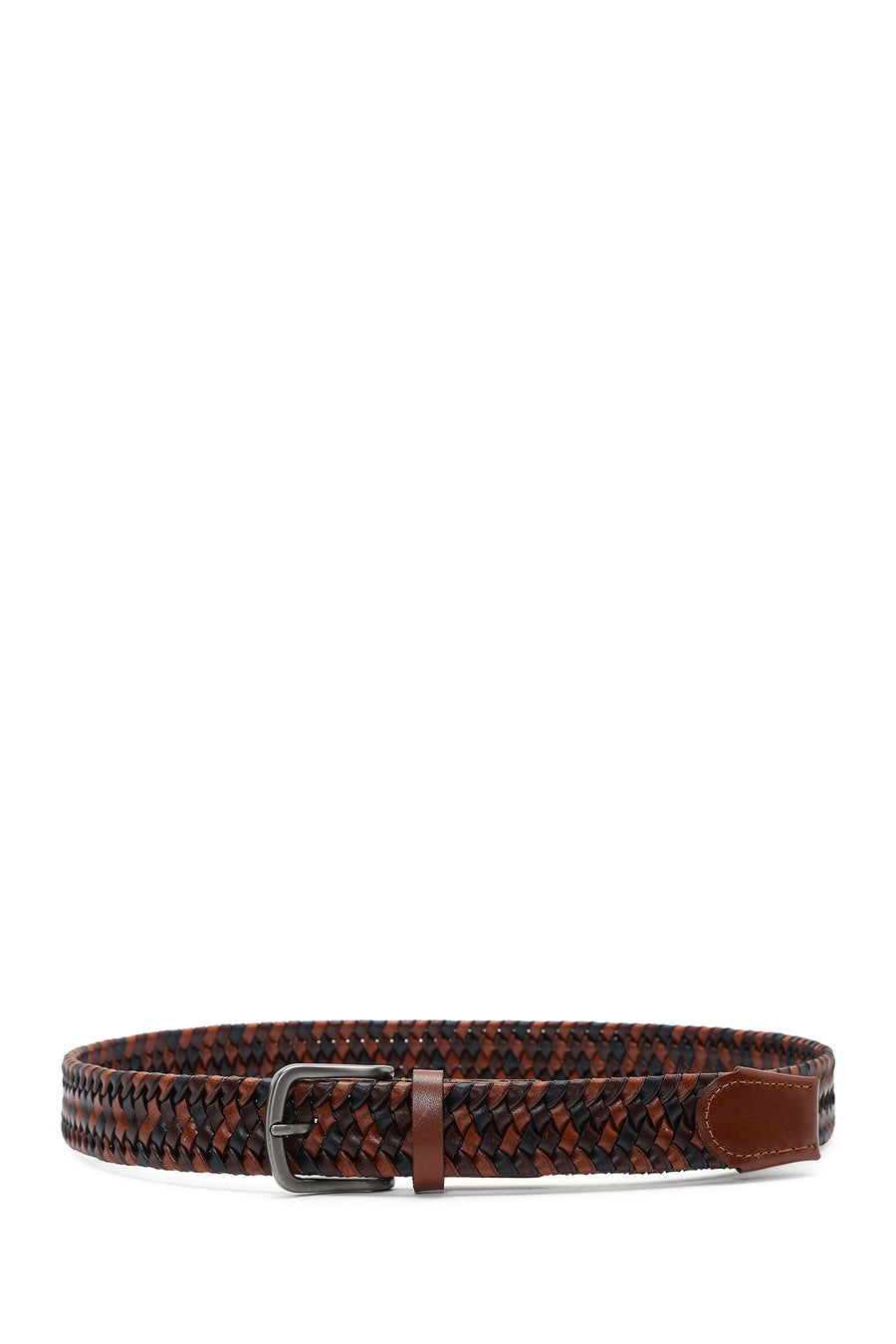 Men's Brown Braided Leather Belt