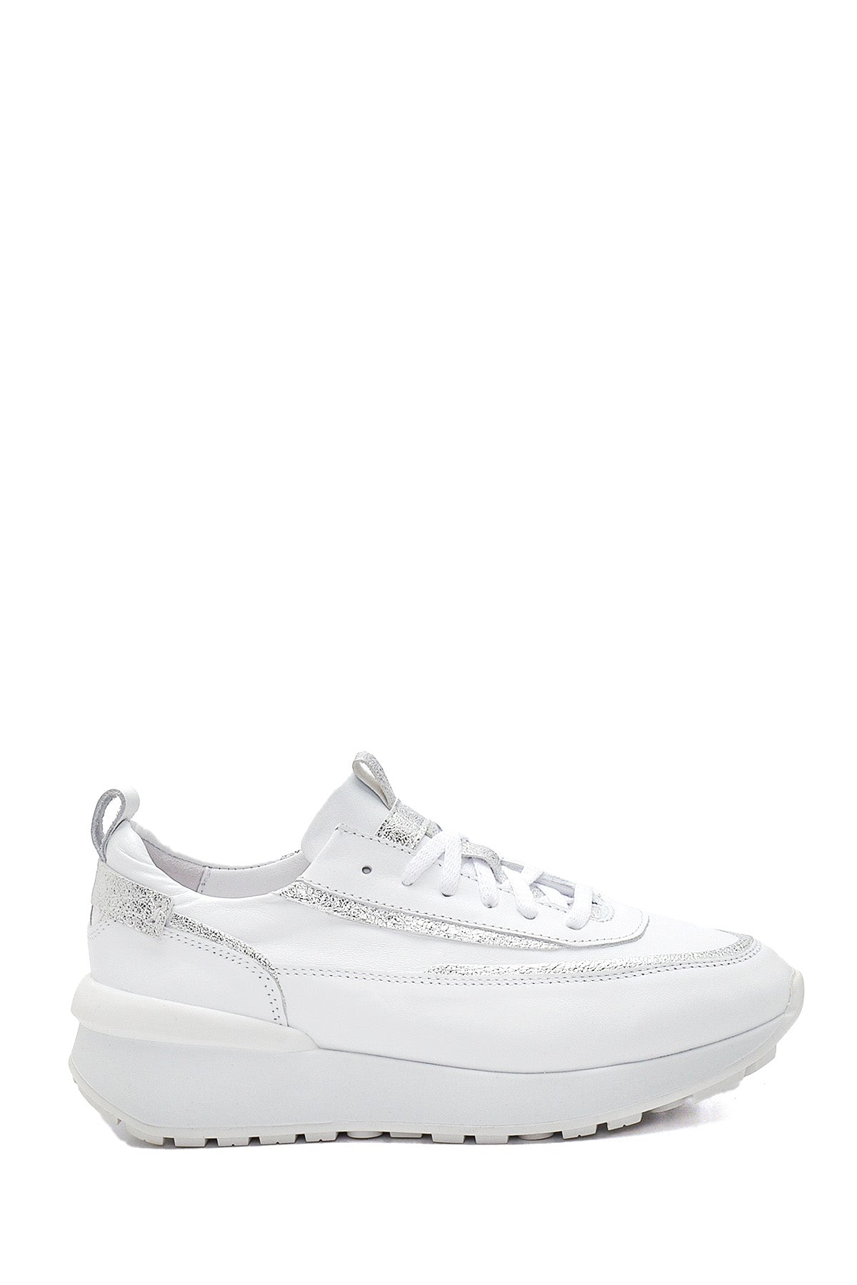 Kadın Beyaz Kalın Tabanlı Deri Sneaker 22SFD380218 | Derimod