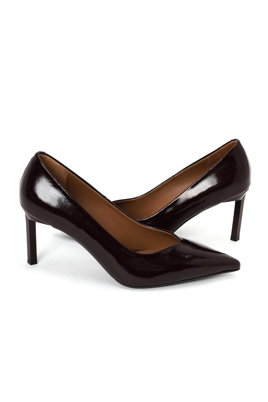 Kadın Bordo İnce Topuklu Rugan Deri Stiletto