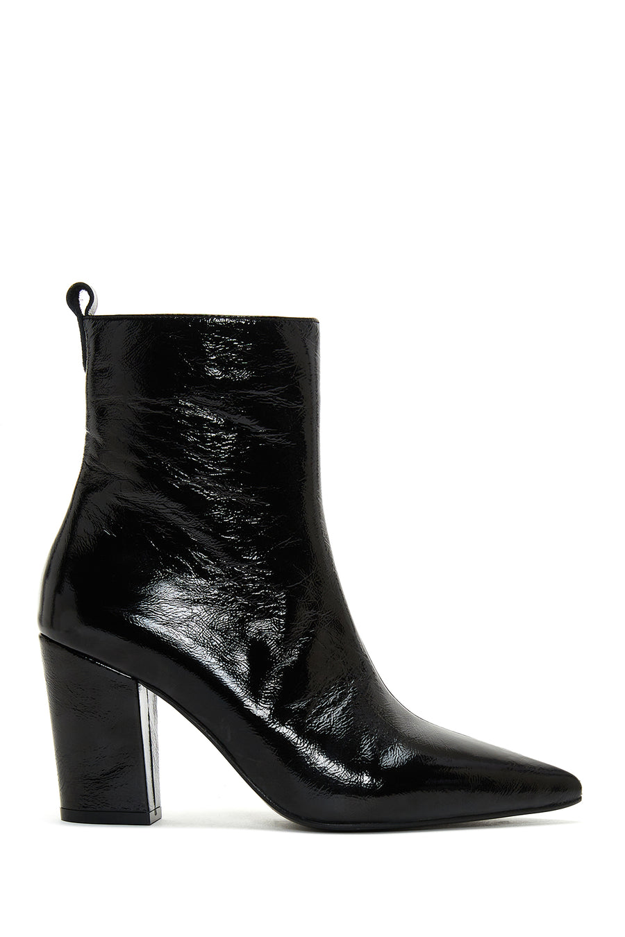 Women's Black Patent Leather Heeled Boots 22WFD164916 | Derimod