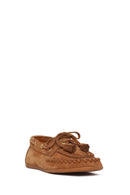 Women's Tan Tassel Suede Leather Loafer | Derimod