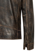 Carter Men's Brown Biker Leather Coat | Derimod