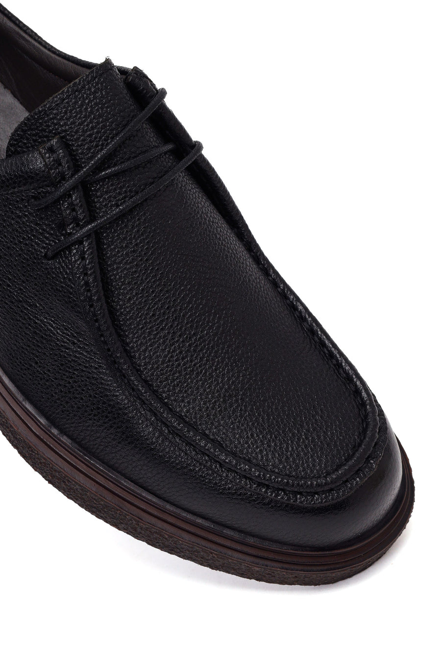 Male Black Lace-up Leather Casual Shoes