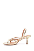 Women's Metallic Heeled Sandals | Derimod