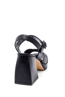 Women's Casual Platform Heeled Leather Sandals | Derimod
