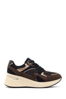Woman Brown Lace-Up Wedge Sneaker | Derimod