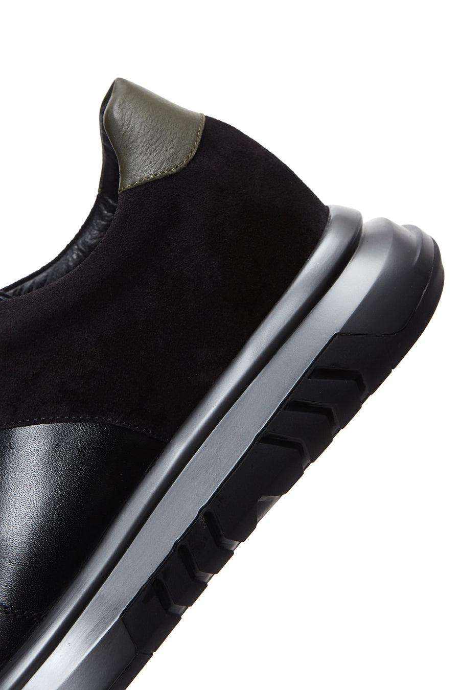 Erkek Siyah Deri Kalın Tabanlı Sneaker