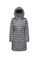 Geox Women's Gray Xhup, Bettanie Hooded Long Coat | Derimod