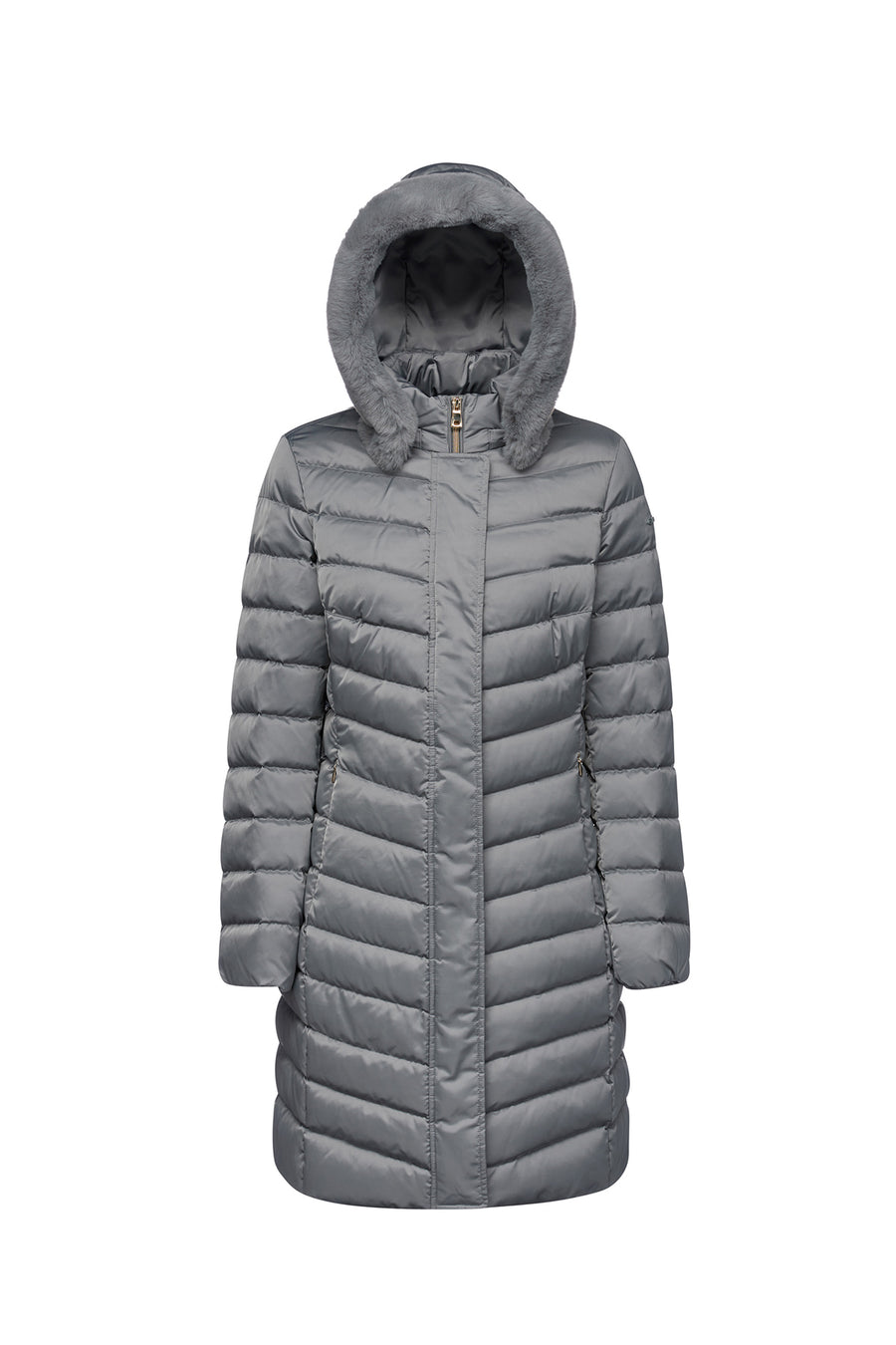 Geox Women's Gray Xhup, Bettanie Hooded Long Coat