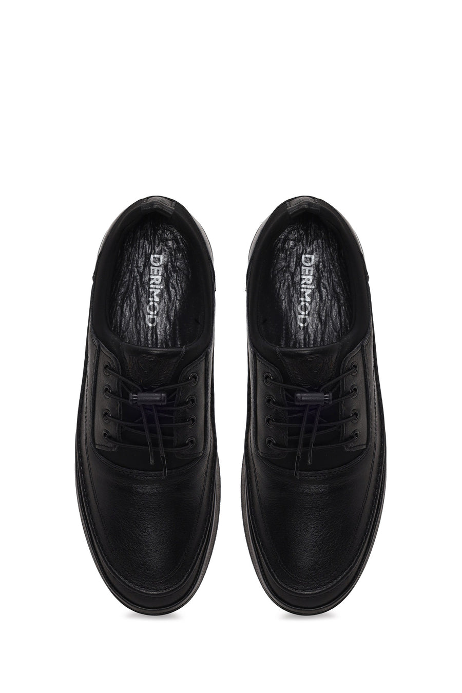 Male Black Lace-Up Leather Casual Shoes