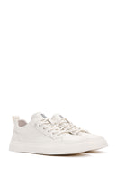 Men's White Lace-up Leather Sneaker | Derimod