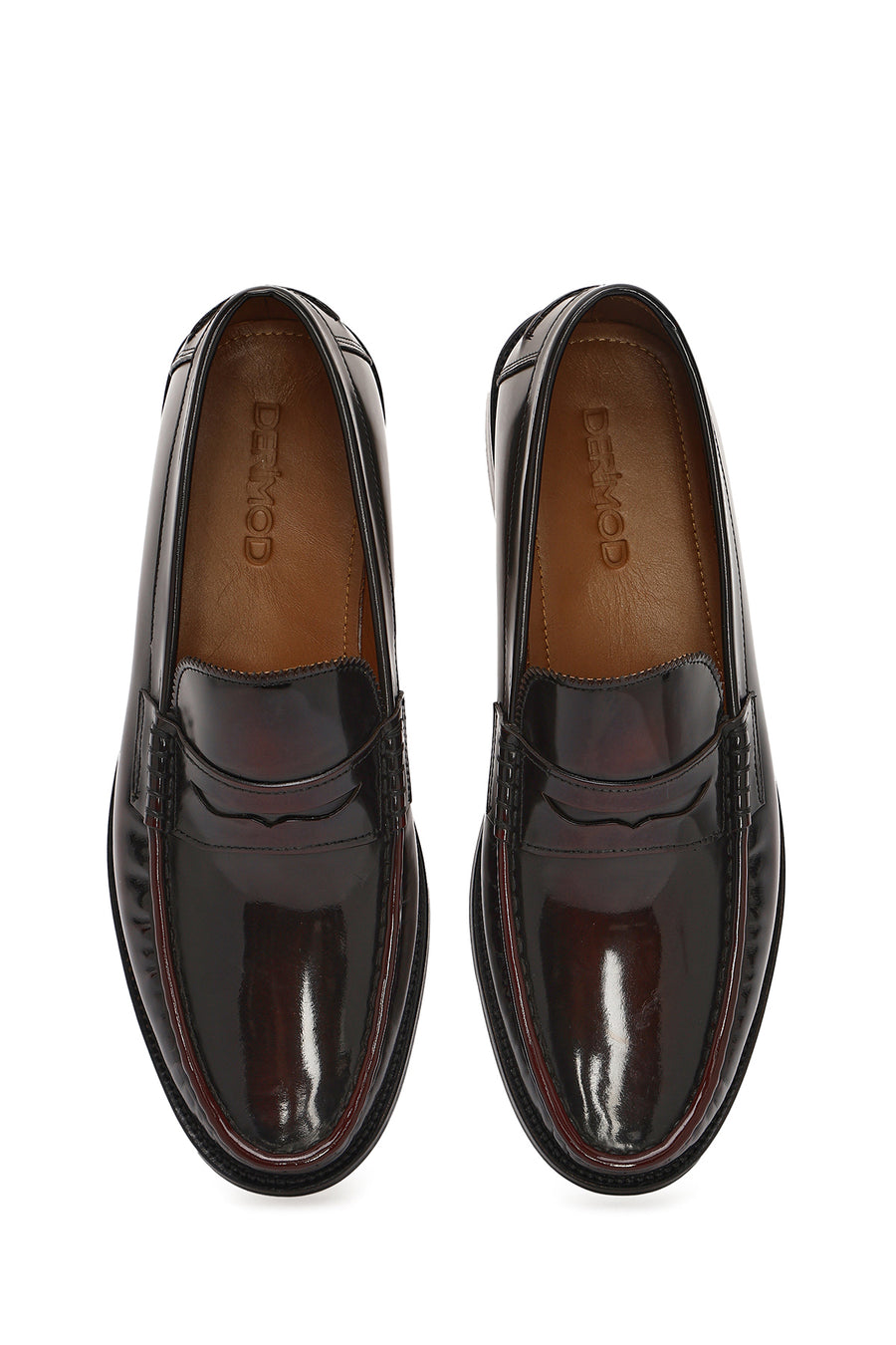 Erkek Bordo Deri Klasik Loafer