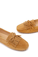 Kadın Camel Püsküllü Süet Deri Loafer | Derimod