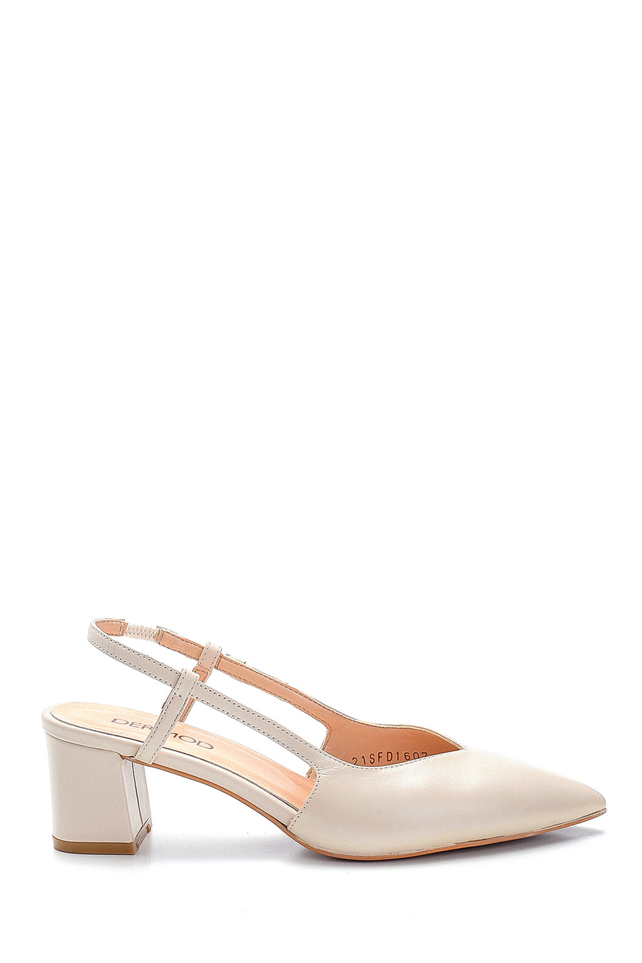 Women's Leather Thick Heeled Shoes 21SFD160718 | Derimod
