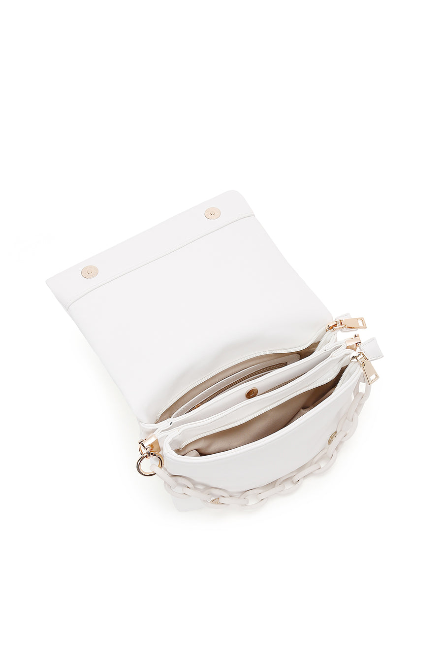 Women's White Long Strap Crossbody Bag