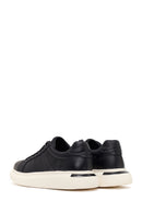 Men's Black Lace-up Thick-Sole Leather Sneaker | Derimod