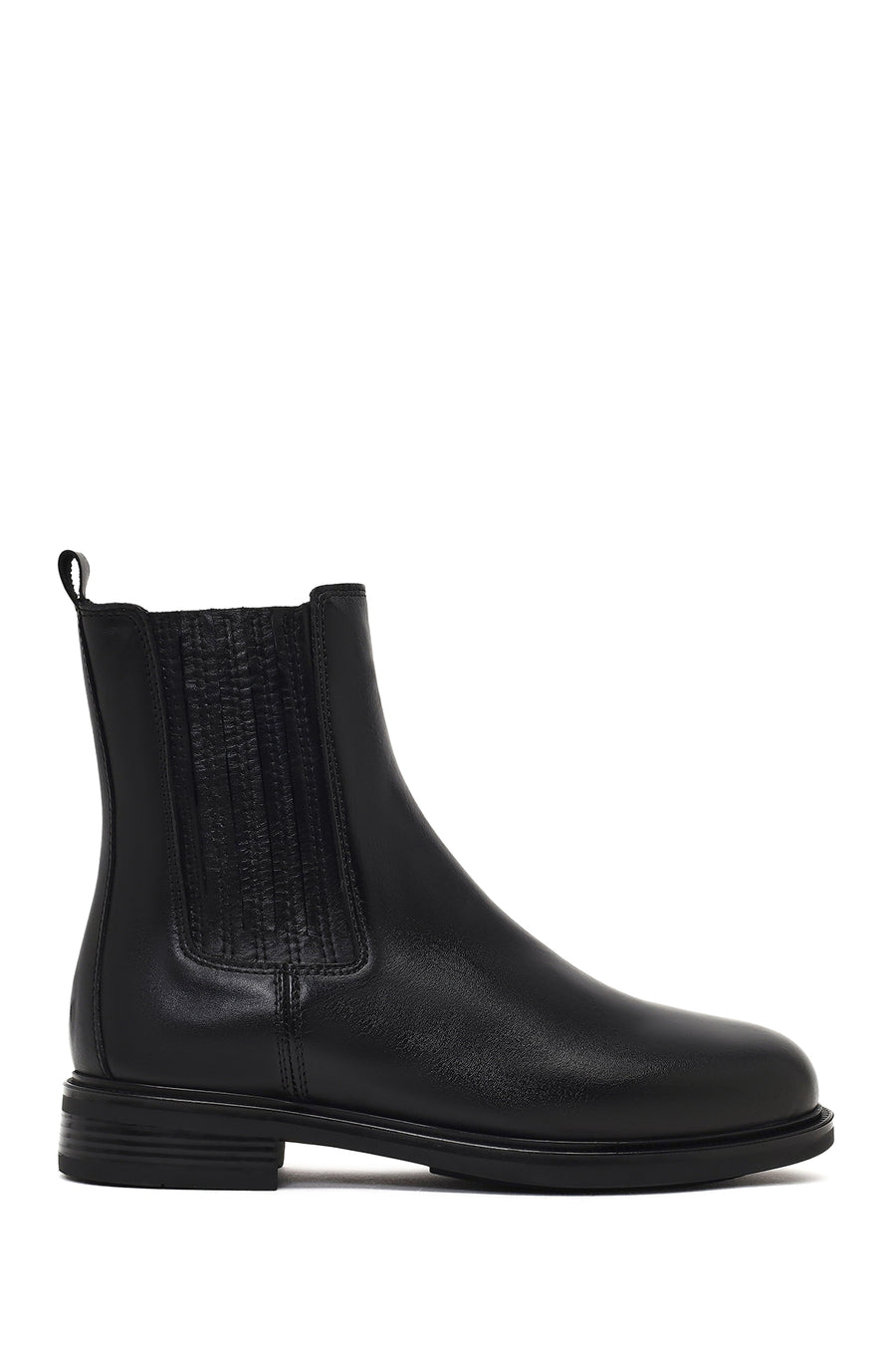 Women's Black Leather Chelsea Boot 25WFD230218 | Derimod