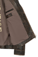 Carter Men's Brown Biker Leather Coat | Derimod