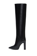 Women's Black Leather Classic Heeled Boots | Derimod