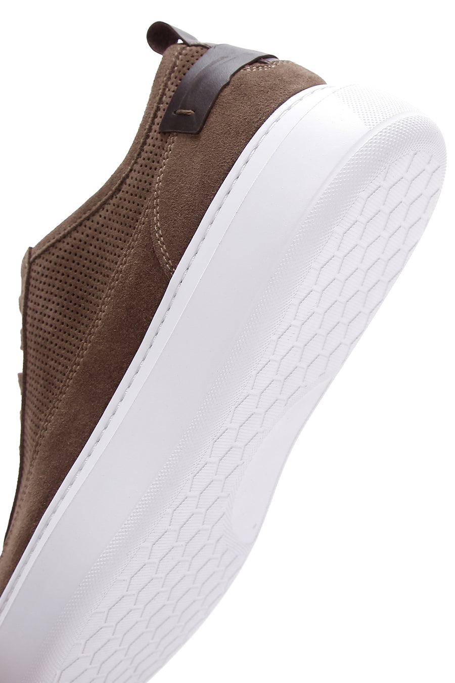 Erkek Vizon Bağcıklı Süet Deri Sneaker