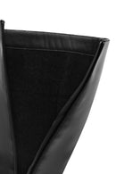 Women's Black Zippered Chunky High Heel Boots | Derimod