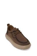 Derimod Zero Male Brown Lace-up Thick-soled Fabric Casual Shoes | Derimod