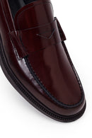 Male Burgundy Leather Classic Loafer | Derimod