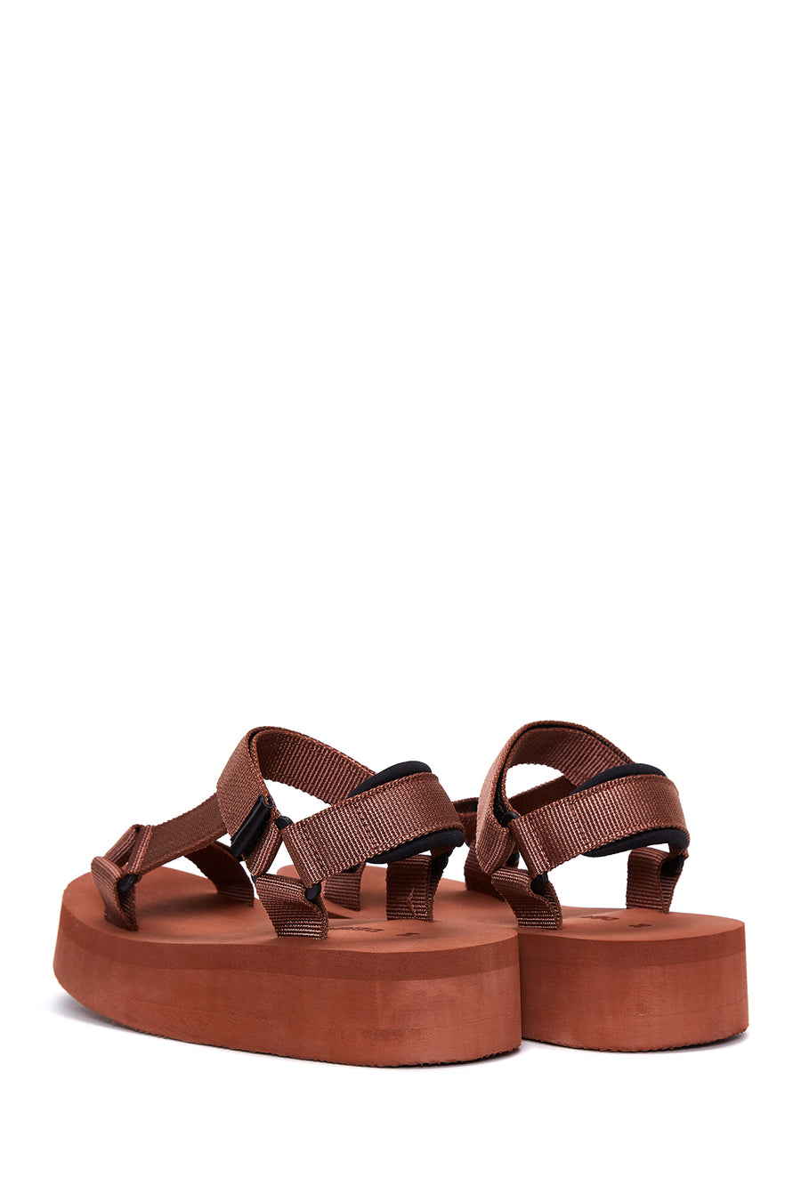 Women's Brown Thick Soled Flat Sandals
