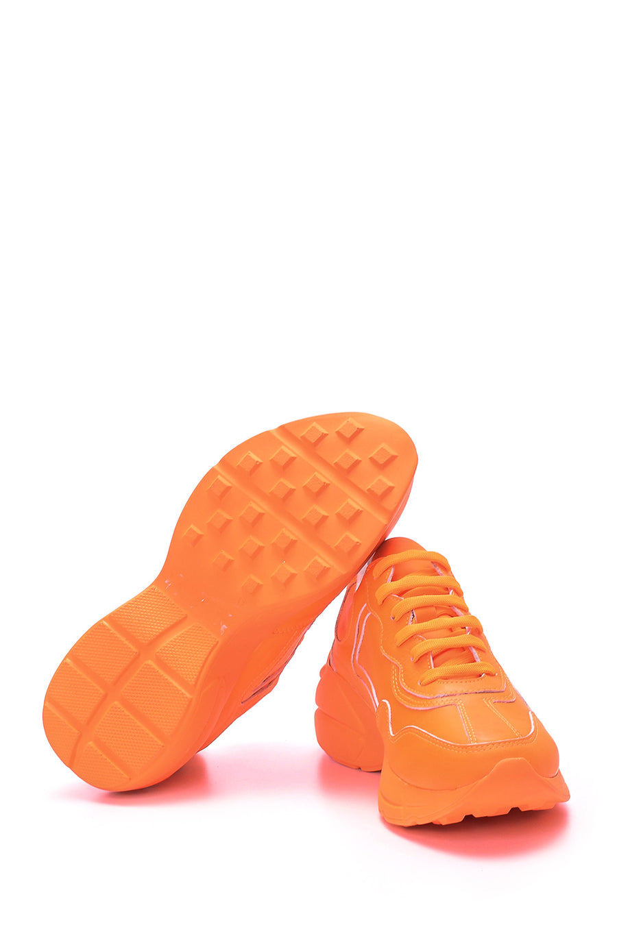 Women's High-Sole Leather Sneaker