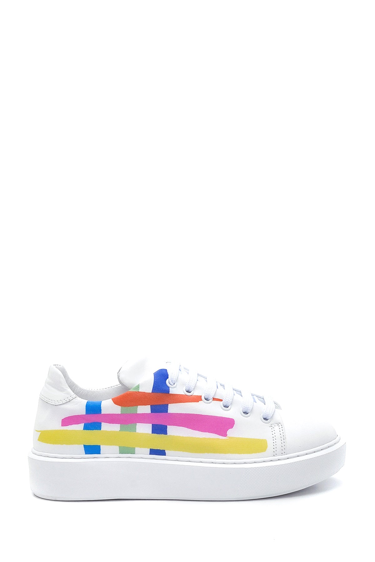 Kadın Deri Renkli Şeritli Sneaker 22SFD132518 | Derimod