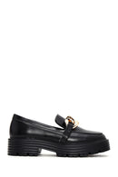 Women's Black Thick Soled Loafer | Derimod