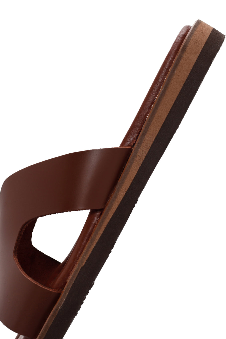 Women's Brown Leather Slippers