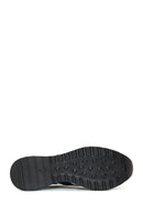 Kadın Siyah Deri Dolgu Topuklu Sneaker | Derimod