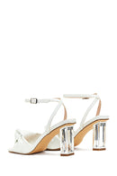 Women's White Transparent Heeled Sandals | Derimod