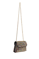 Woman Multicolored Long Chain Strap Rhinestone Evening Shoulder Bag | Derimod