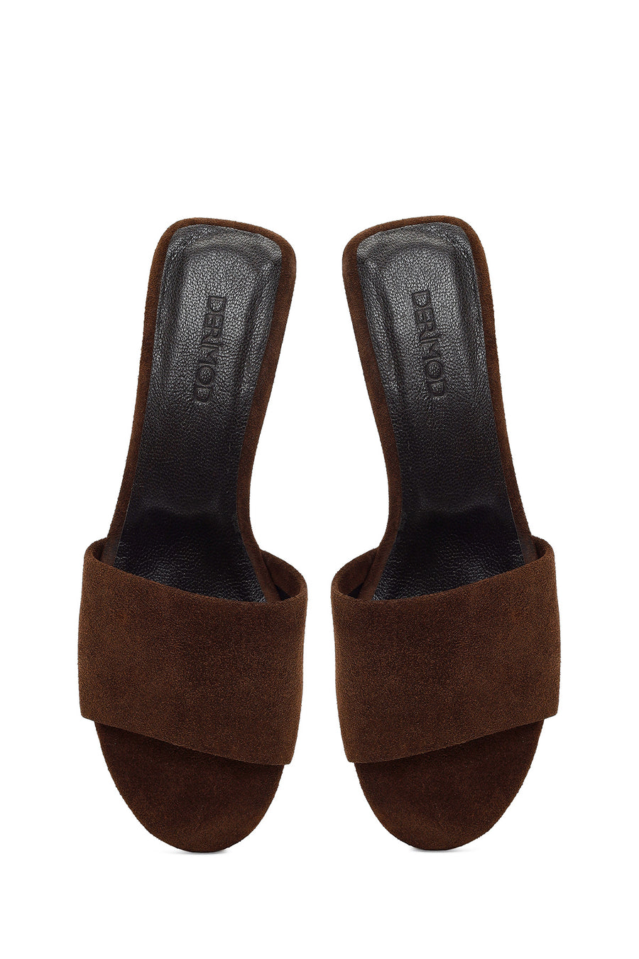 Women's Brown Thick-Soled Suede Leather Slippers