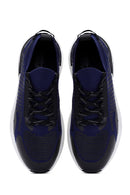 Derimod Zero Men's Blue Lace-Up Thick Sole Fabric Sneaker | Derimod
