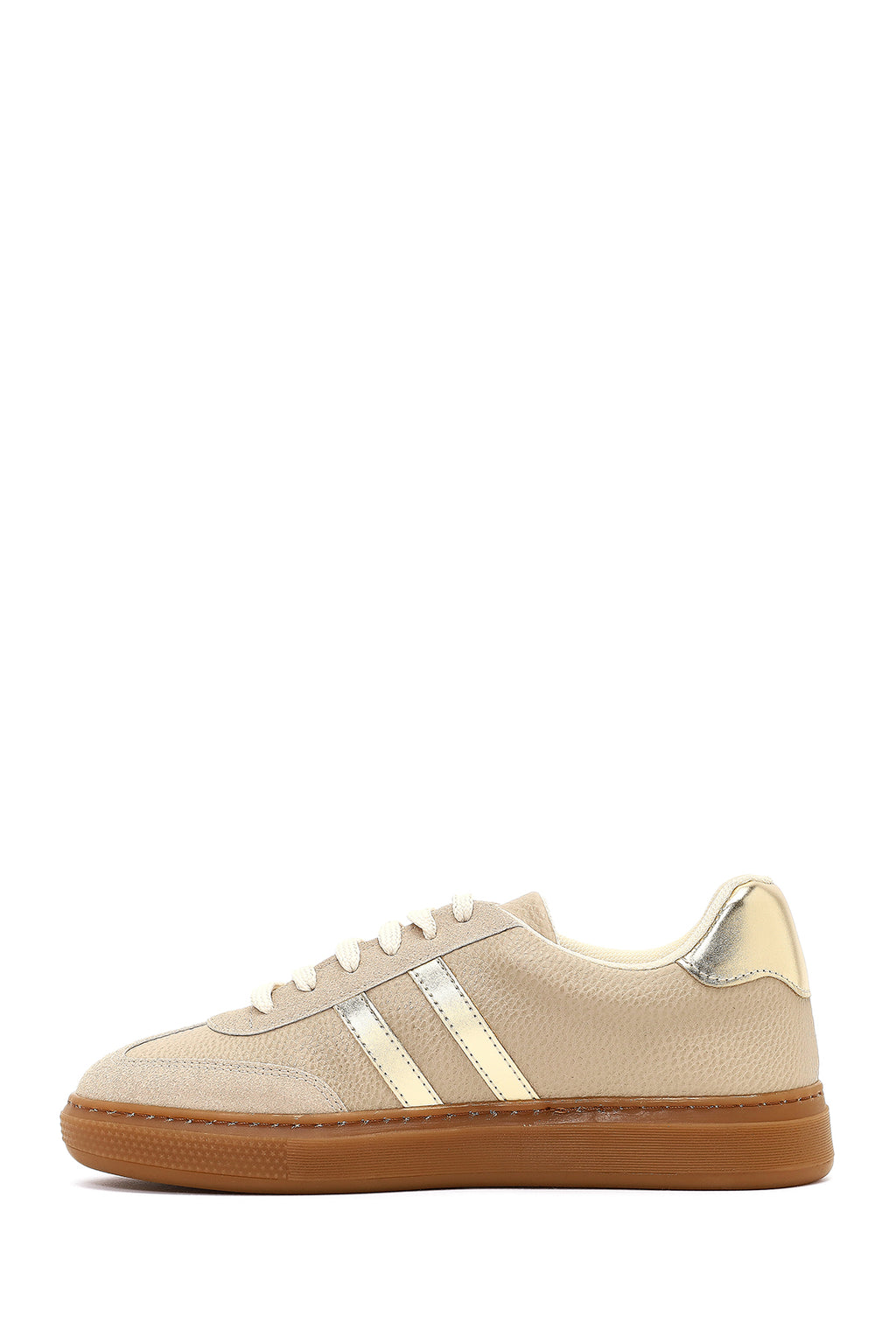 Kadın Bej Bağcıklı Sneaker