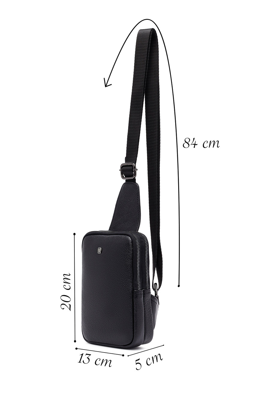 
Men's Black Mini Leather Crossbody Bag
