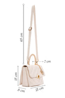 Women's Cream Long Strap Quilted Handbag | Derimod